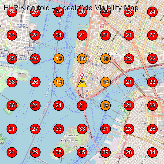 HLP Klearfold GeoGrid visibility map for Screen Printer in New York